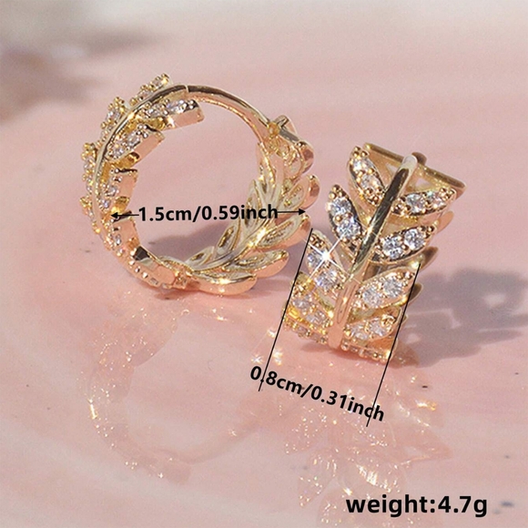14k gold plated Cubic Zirconia Earrings - Picture 8 of 8